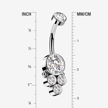 Detail View 1 of Trinity Bali Sparkle Internally Threaded Belly Button Ring-Clear Gem